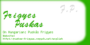 frigyes puskas business card